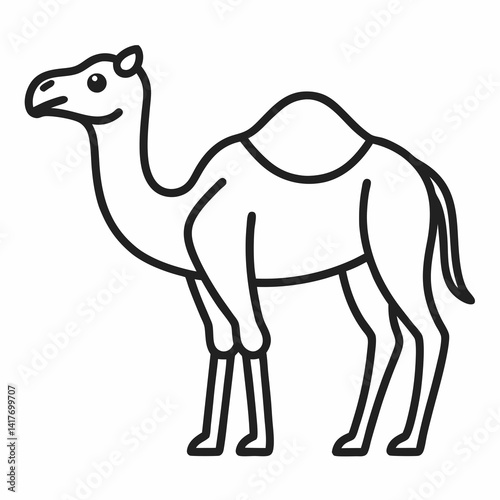 Simple a Camel line art vector white background (1)