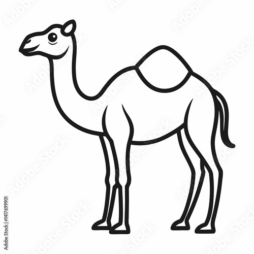 Simple a Camel line art vector white background (1)