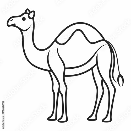 Simple a Camel line art vector white background (1)