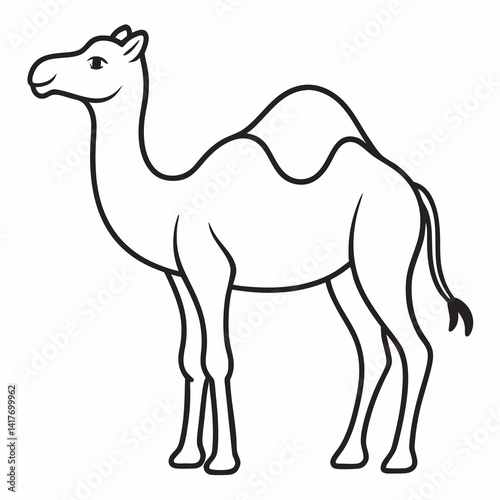 Simple a Camel line art vector white background (1)