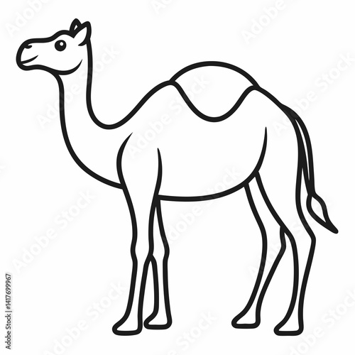 Simple a Camel line art vector white background (1)