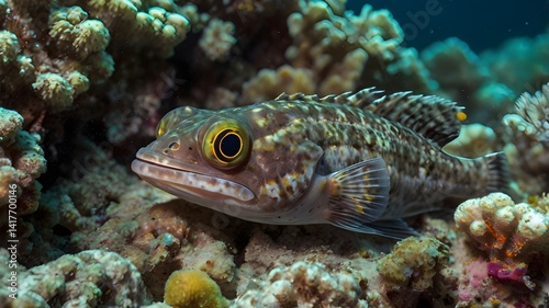Colorful Ornamental Fish in a Coral Reef Environment