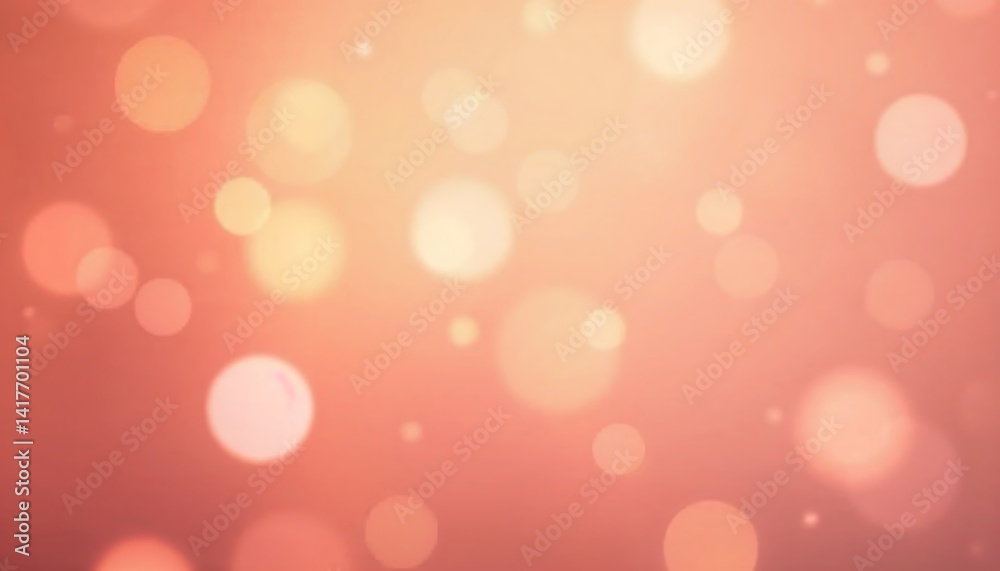 Blurred Bokeh Lights Effect on Coral Background for Abstract Design Blurred Bokeh Lights Effect on Coral Background for Abstract Design