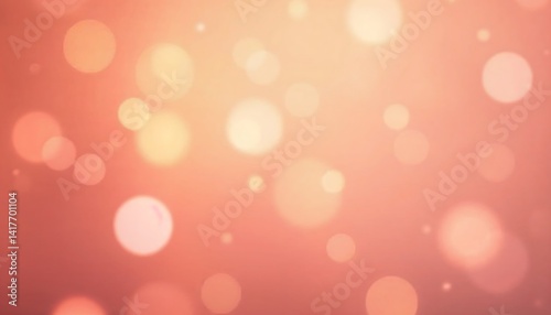 Blurred Bokeh Lights Effect on Coral Background for Abstract Design
