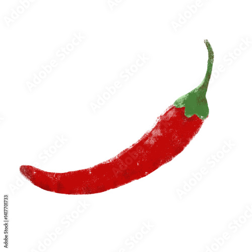 cute kawaii red hot spicy chili chilli doodle crayon illustration kids eat healthy food organice fresh vegetables ingredient salad soup isolated on white digital sticker clipart