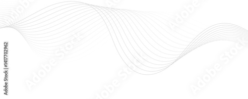 Abstract white and gray background. Abstract linear flowing particles future technology concept abstract gradient and gold wave curve lines banner.