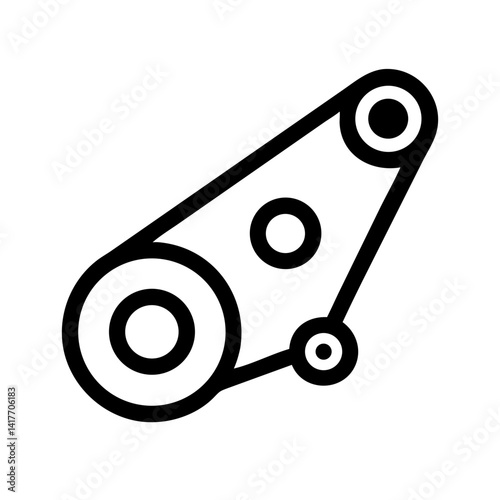 Engine Pulley Belt System Icon Design