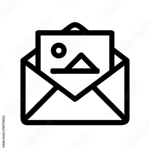 Envelope Containing Photo Media Icon Design