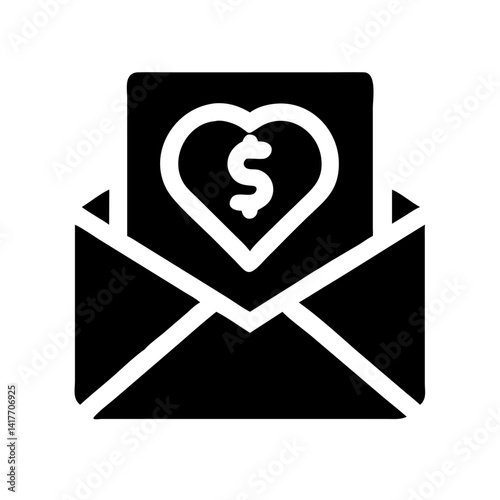 Envelope with Dollar and Heart Seal Icon Design