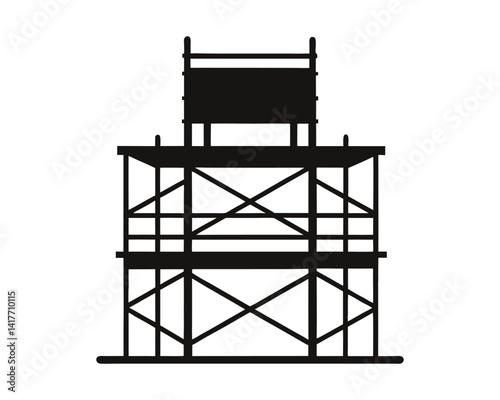 Scaffolding Icon – Construction Support Structure Vector for Building, Maintenance & Architecture Projects
