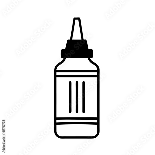ketchup bottle outline icon on white background