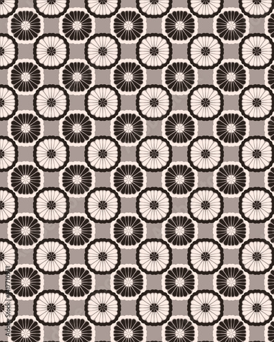 Old Wallpaper Scrapbook Paper with vintage floral motifs