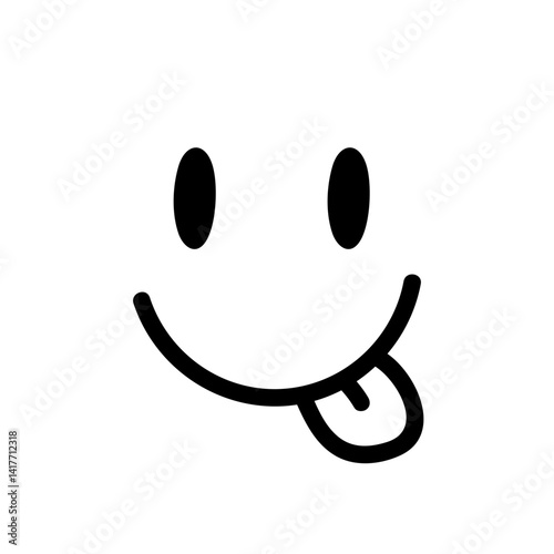 WINKING JOY FACE HAND DRAWING EMOTION