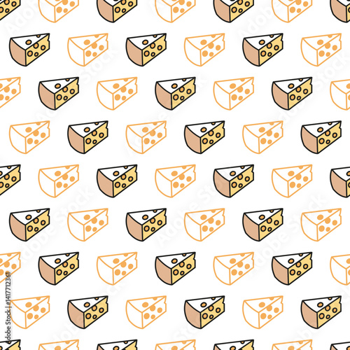 Diary Food Seamless Wedges with Holes Design. This fun dairy-themed design is perfect for packaging, food branding, culinary-related design, etc. For food lovers and creative designs.