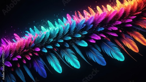 Obraz na płótnie Vibrant feather display w salonie