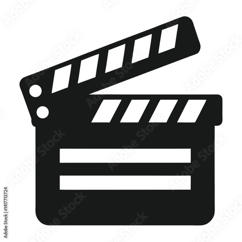 movie clapperboard silhouette icon on white background