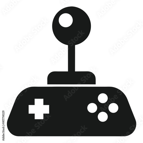 gaming joystick silhouette icon on white background