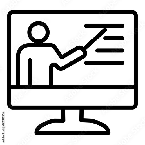 Online Tutoring Vector Line icon Design