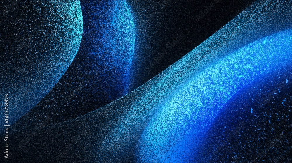 Abstract dark blue wave background with circle pattern design.