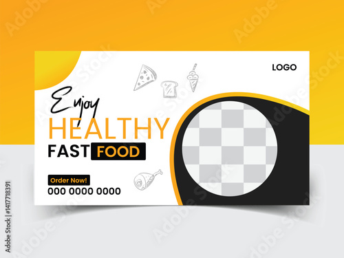 facebook cover banner food advertising discount sale offer template social media food cover post design