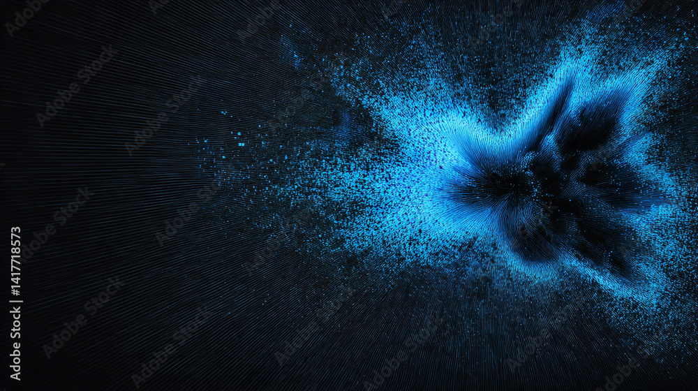 Abstract dark blue wave background with circle pattern design.