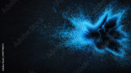 Obraz na płótnie Abstract dark blue wave background with circle pattern design. w salonie