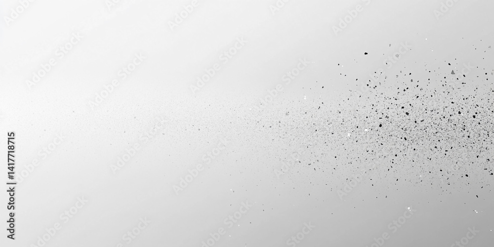 Abstract Black and White Dust Particles on Light Background, Abstract white textured surface with black speckles and marks.