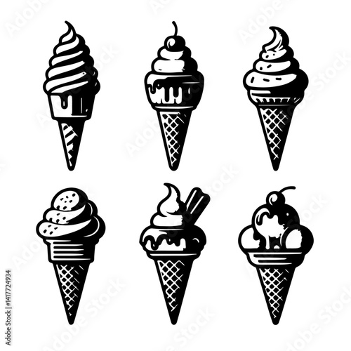 Ice cream silhouette , Ice cream vector