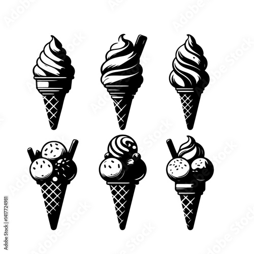 Ice cream silhouette , Ice cream vector