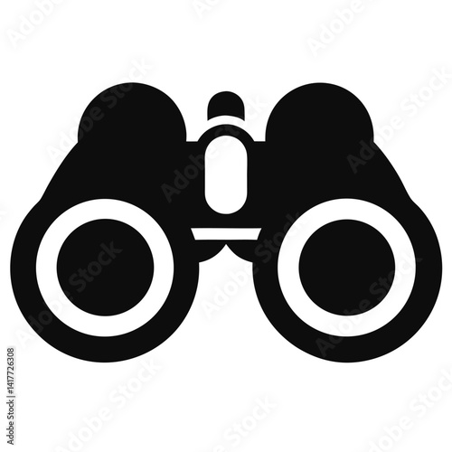 binoculars icon outline silhouette on white backdrop