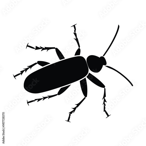 Cockroach vector icon black silhouette of simple minimal vector