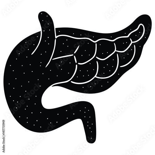 inner part of human body silhouette design on white background 