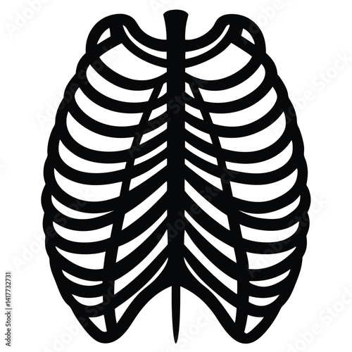 inner part of human body silhouette design on white background 