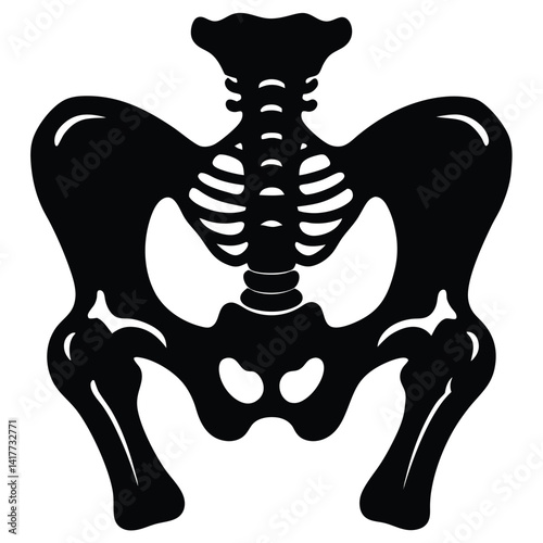 inner part of human body silhouette design on white background 