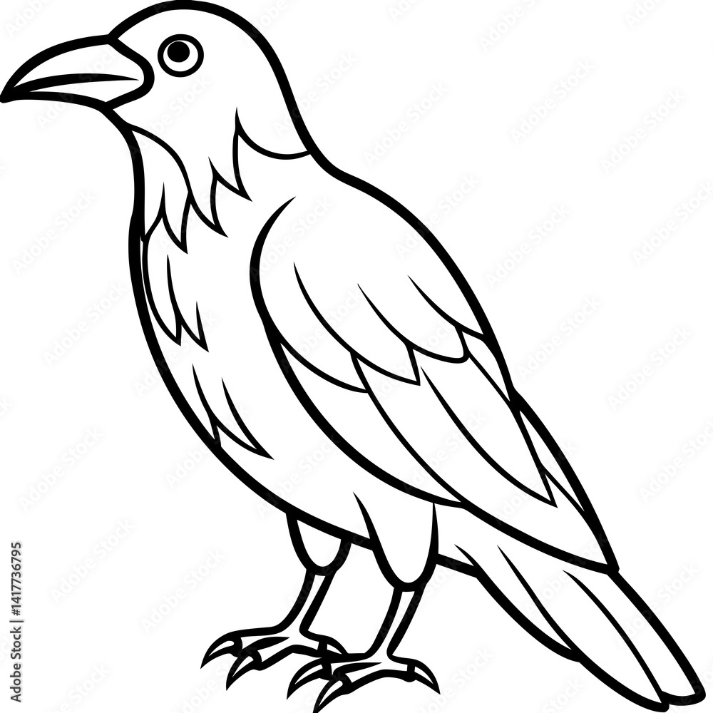 Minimalist Crow Vector Art in One Continuous Line Minimalist Crow Vector Art in One Continuous Line