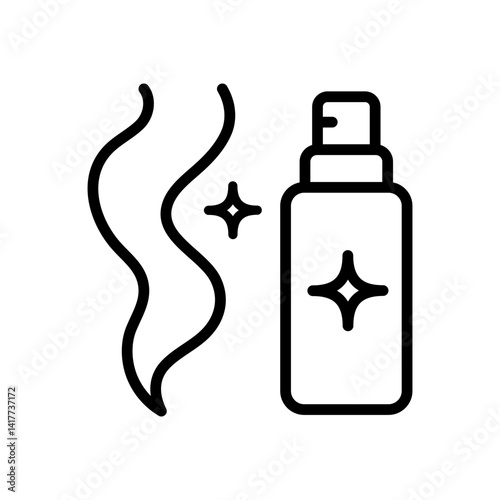 Hair care and treatment line icon of vector woman beauty salon. Dry shampoo, conditioner. Woman health hair care symbol. Outline vector sign for web design isolated on white background.