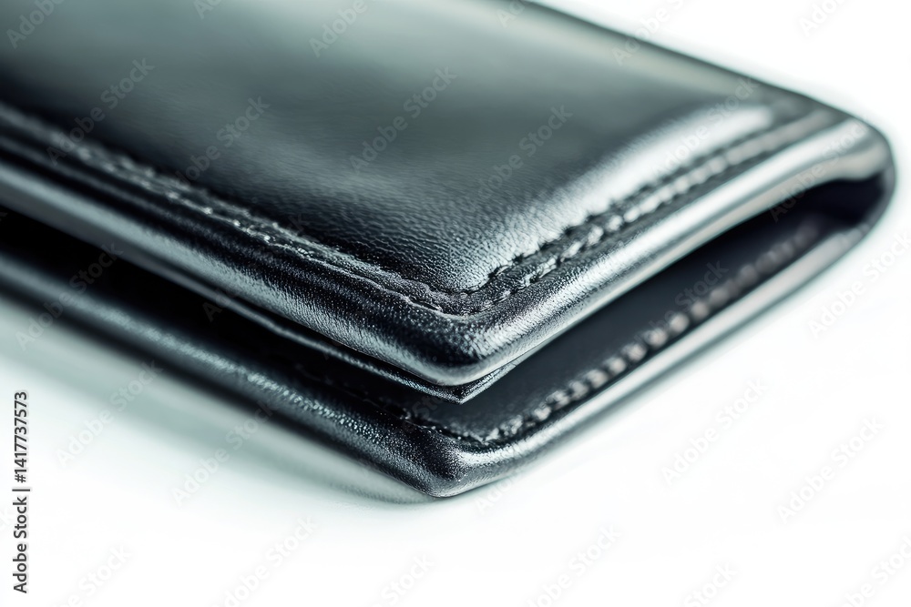 Close-up of black leather wallet Close-up of black leather wallet