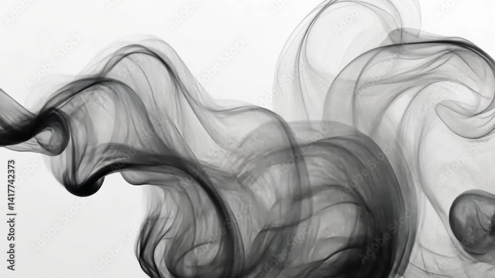 Abstract Smoke Flow Against White Background