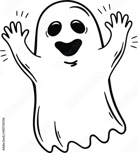 funny cartoon zombie, ghost design, eerie silhouette, digital art, creepy cartoon, digital character, spooky creature, fun design