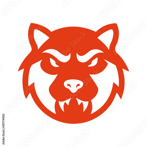 This is a bold and fierce animal  for sports teams, clubs, gaming avatars, or merchandise branding and logo. photo