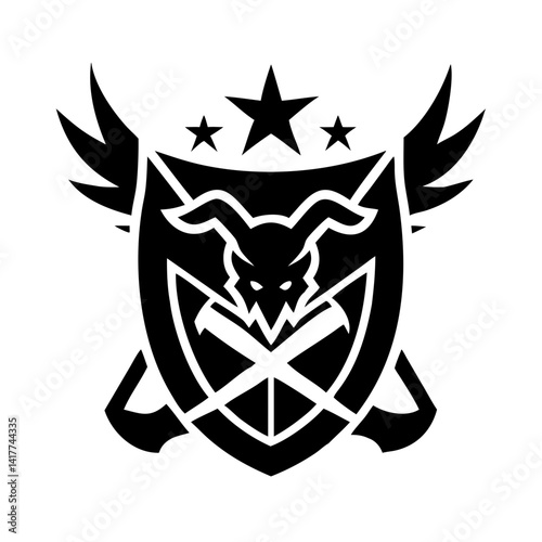 This is a bold and fierce animal  for sports teams, clubs, gaming avatars, or merchandise branding and logo. photo