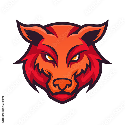 This is a bold and fierce animal  for sports teams, clubs, gaming avatars, or merchandise branding and logo. photo