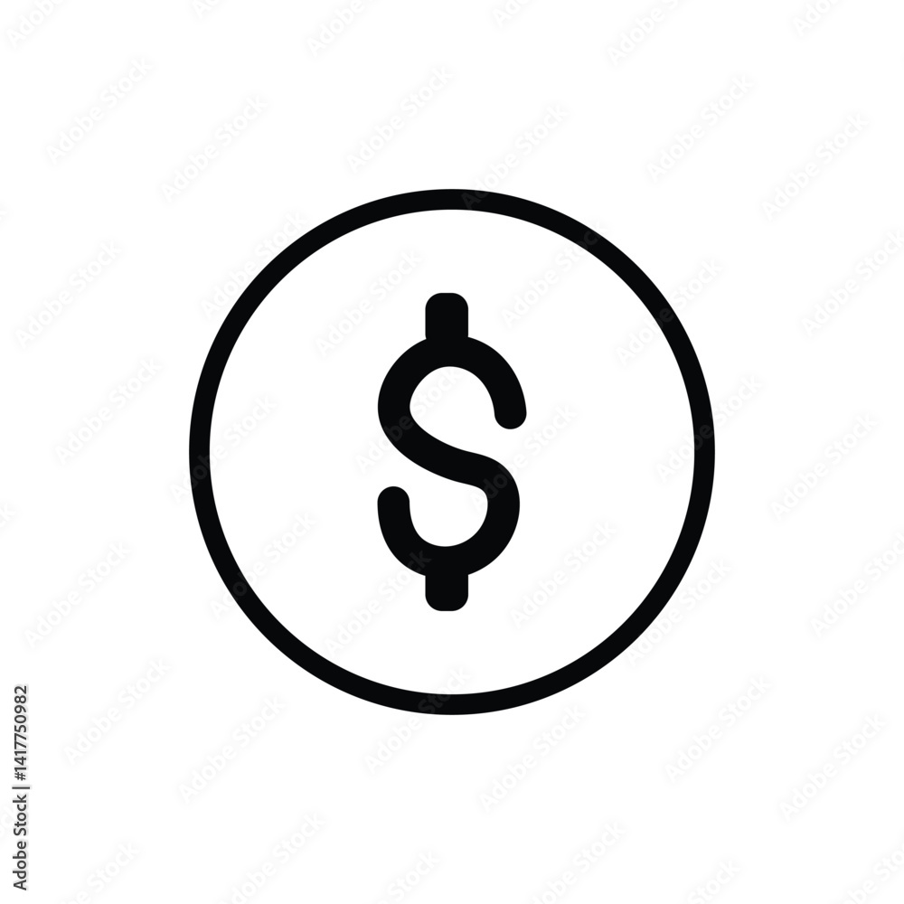 Dollar Sign Icon in Circle Simple Currency Symbol for Finance and Business Dollar Sign Icon in Circle Simple Currency Symbol for Finance and Business