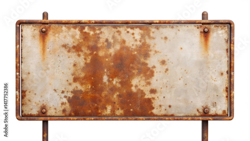 weathered and rusty metal signboard