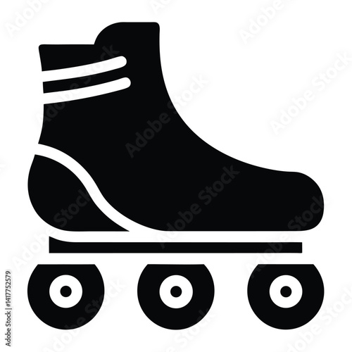 roller skate sports shoe silhouette icon vector