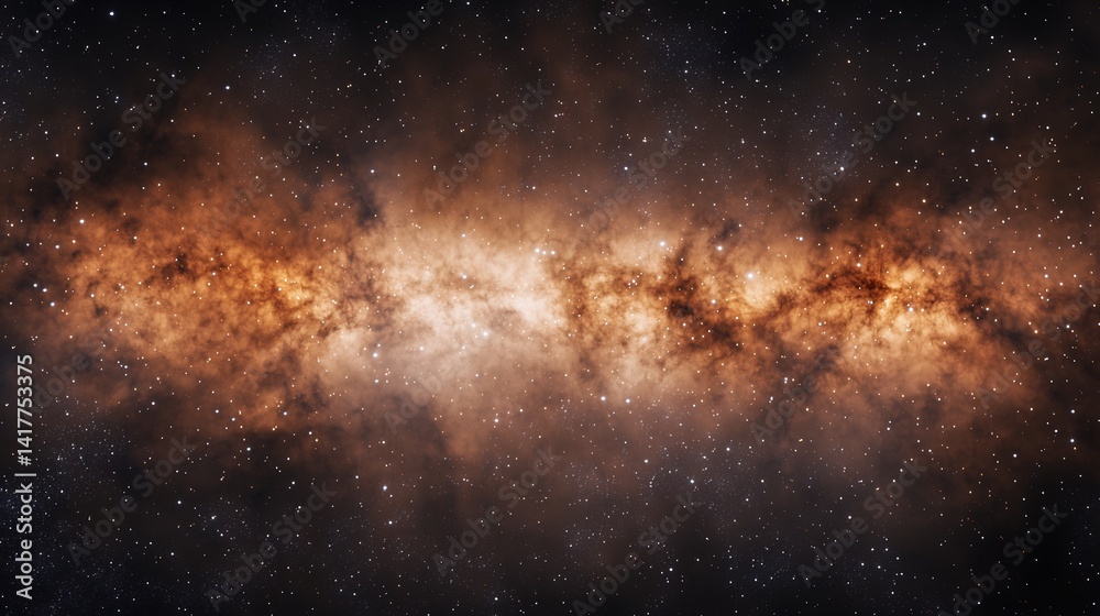 Cosmic Dust Clouds and Stars A Mesmerizing Galactic Landscape with Orange Hues Cosmic Dust Clouds and Stars A Mesmerizing Galactic Landscape with Orange Hues