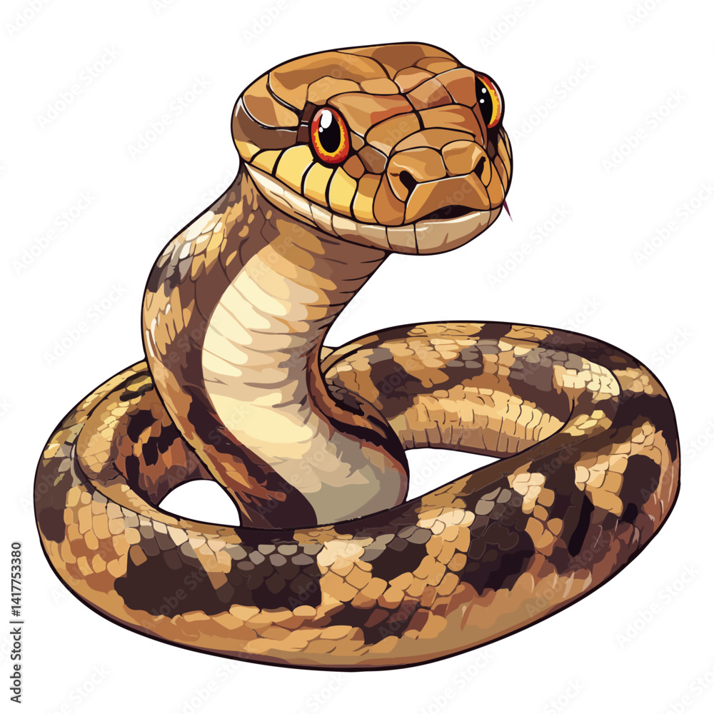 Fototapeta premium Snake, reptile, vector, background, serpent, viper