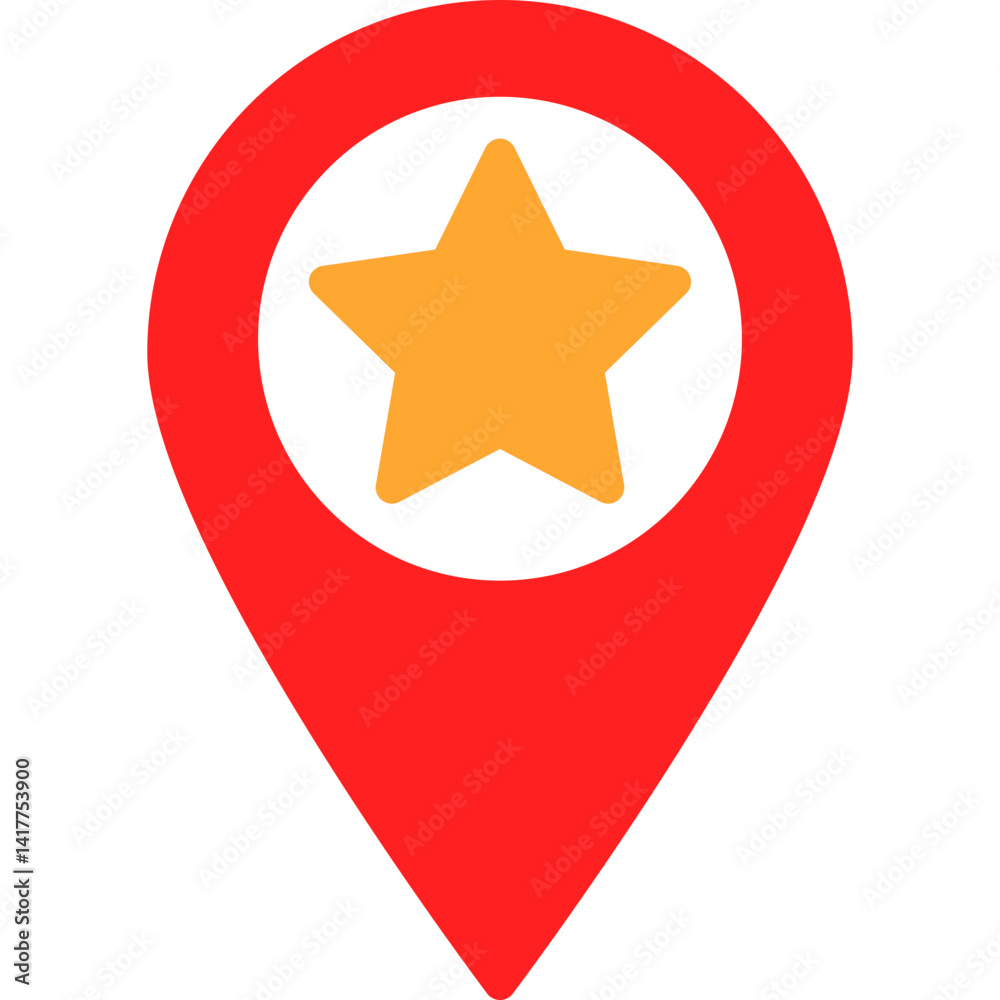 Starred Location single vector illustration icon Starred Location single vector illustration icon
