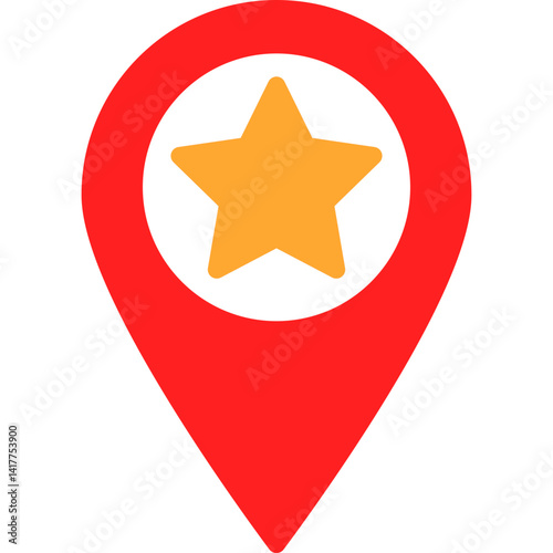 Starred Location single vector illustration icon