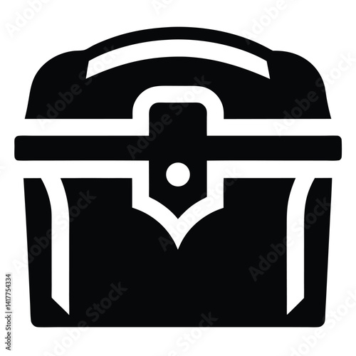 treasure storage chest silhouette vector illustration